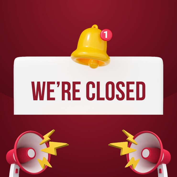 Vector closed sign icon silhouette were closed