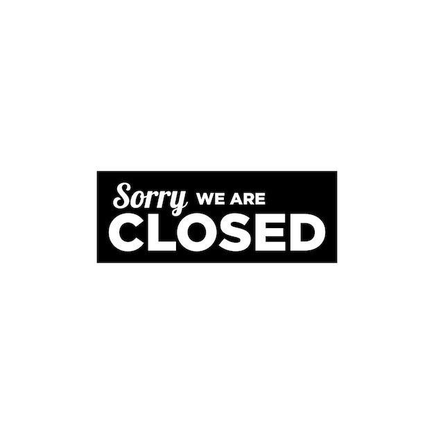 Closed sign for store vector template