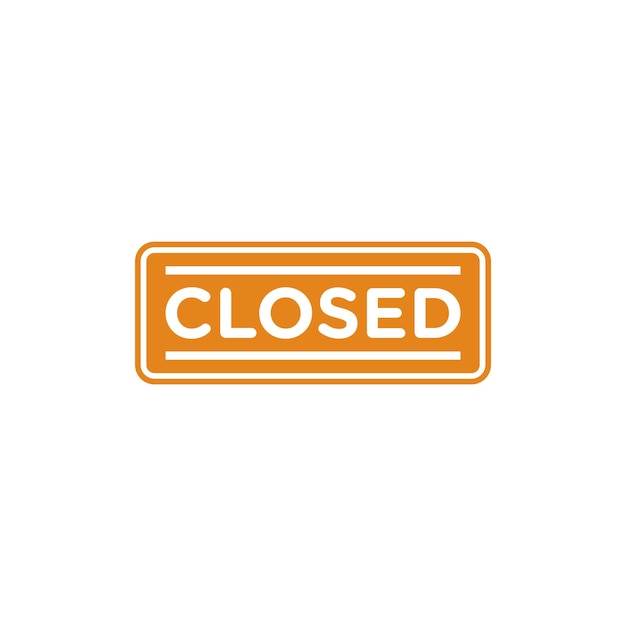 Closed sign for store vector template