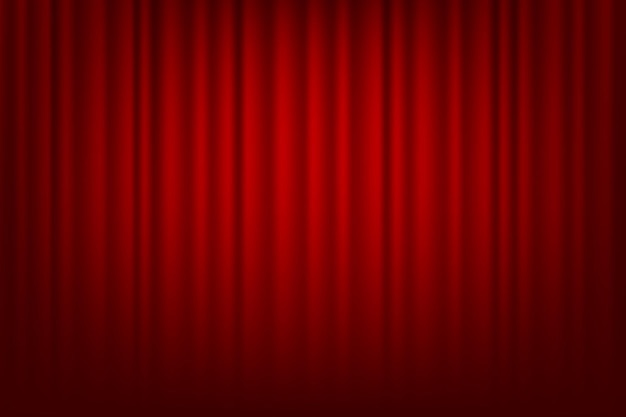 Vector closed silky luxury curtain stage backlight spotlight theatrical curtains opera stage