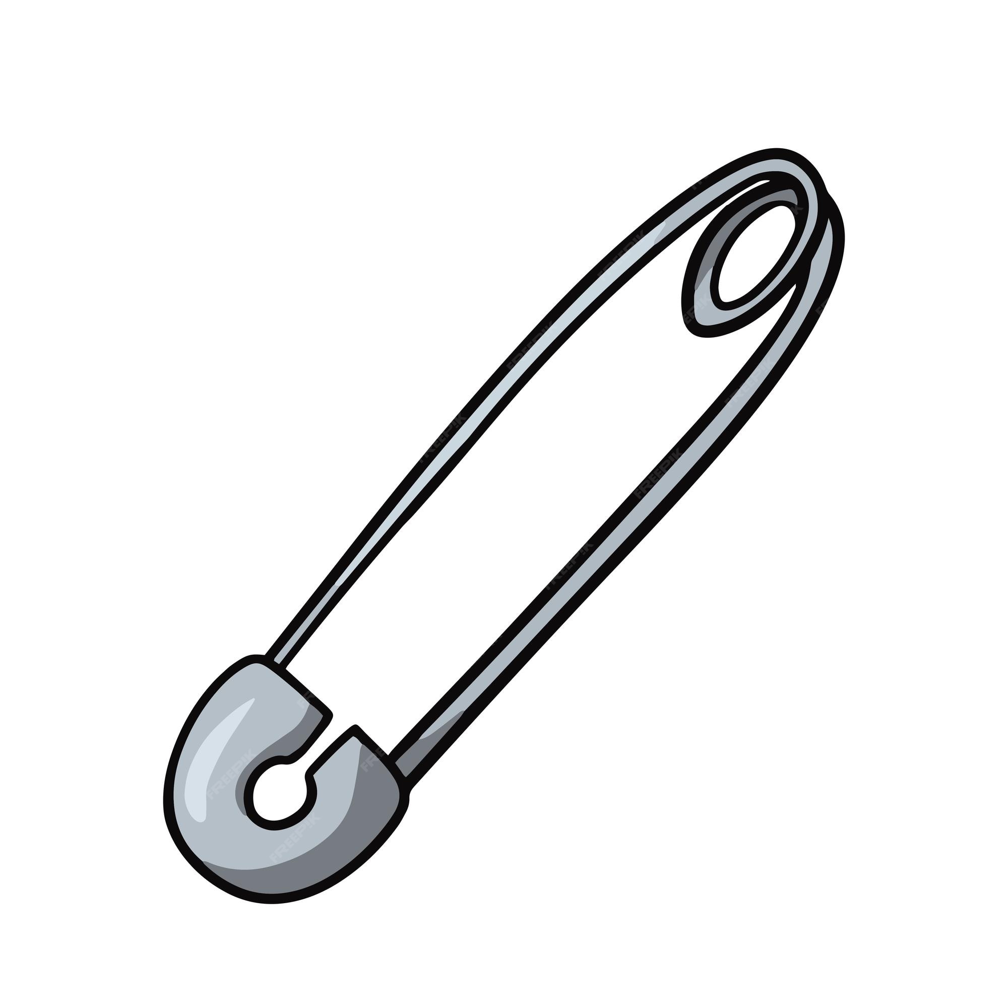 Premium Vector | Closed silver safety pin vector illustration in cartoon Premium Vector | Closed silver safety pin vector illustration in cartoon