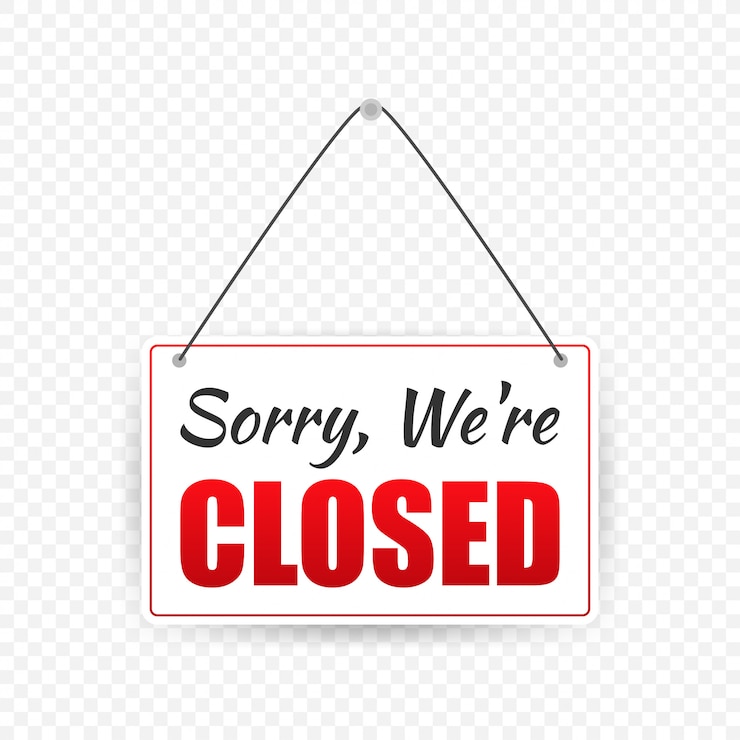 Vector closed store sign. door sign.