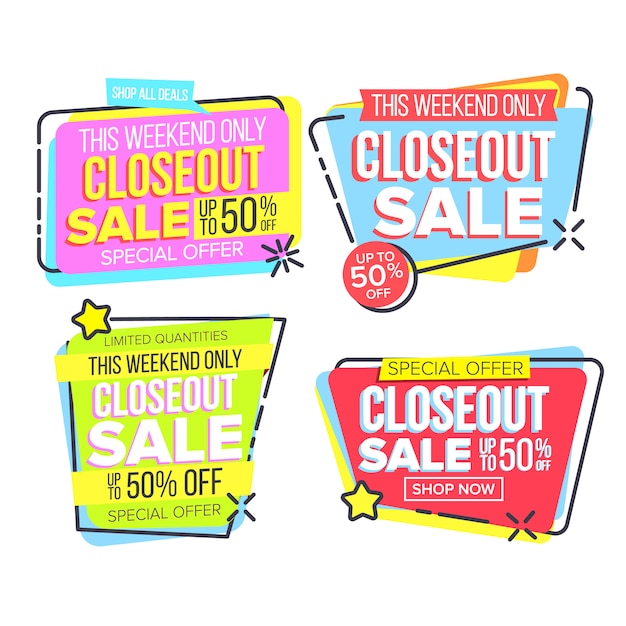 Closeout sale template banner in frame set