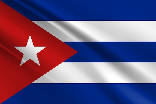 Closeup Cuba Flag, Waving in the Wind, High Resolution