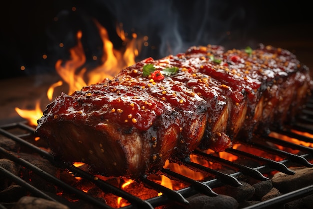 Vettore closeup food grilled steak roast