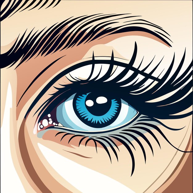 Vector closeup photos of eyes and eyebrows hand drawn cartoon sticker icon concept isolated illustration