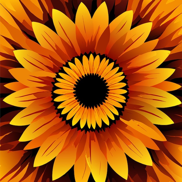 Closeup shot of an orange flower and leaf vector illustration