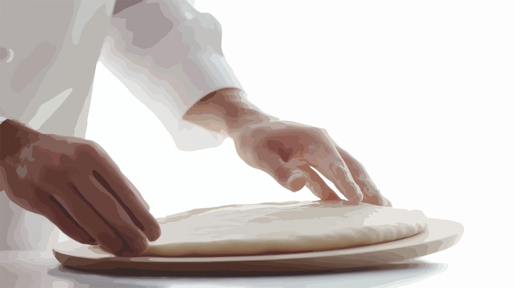 Vector closeup slow motion vertical footage of a chef in action