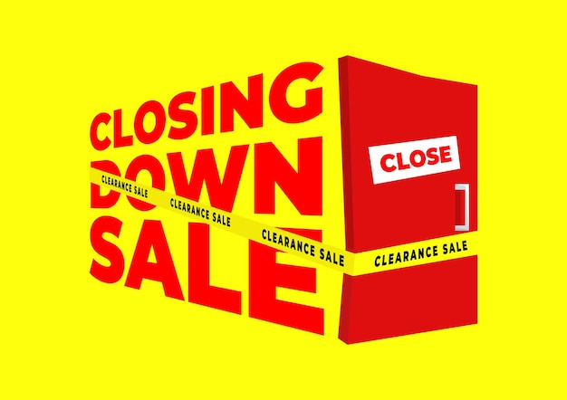 Closing down sale, clearance sale banner template