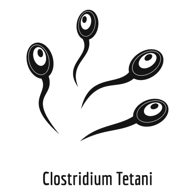 Clostridium tetani-pictogram Eenvoudige illustratie van Clostridium tetani vectorpictogram voor web