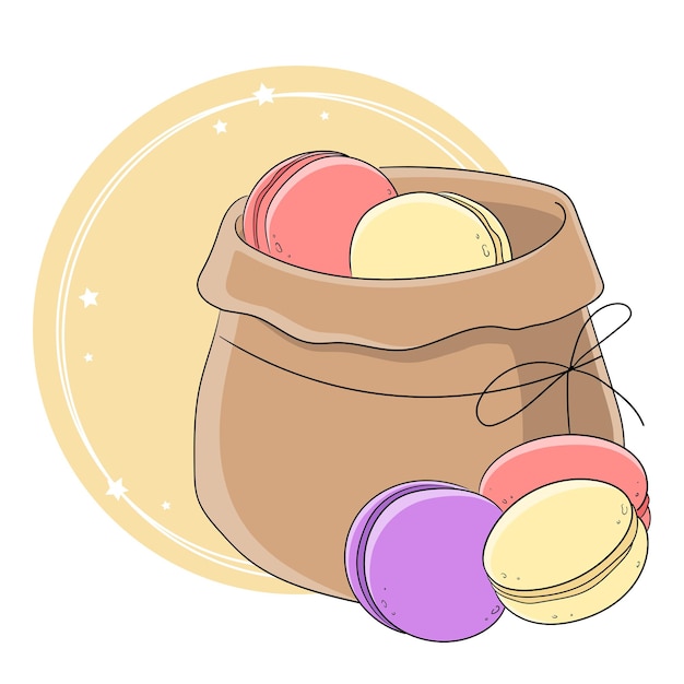 布製バッグは、弓が付いたパスタのバッグです。スイーツデザート菓子やパン屋のロゴ