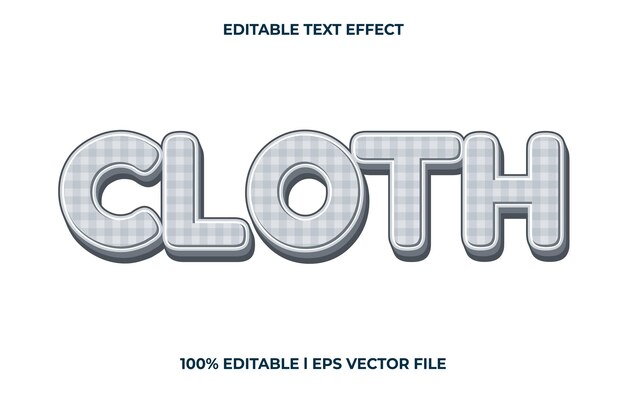 Cloth editable text effect, lettering typography font style, colorful 3d text for tittle