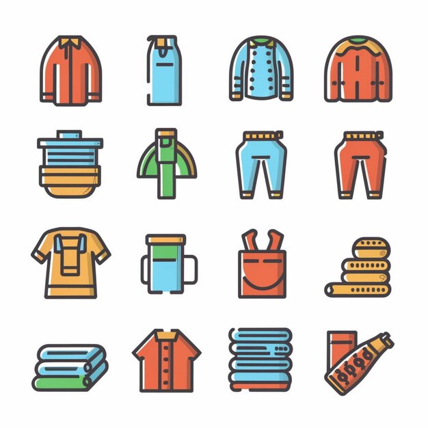 Vector cloth icon vector set