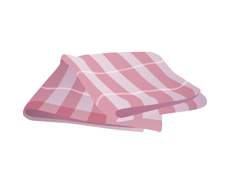 वेक्टर cloth napkin folded cotton tablecloth for kitchen table or picnic