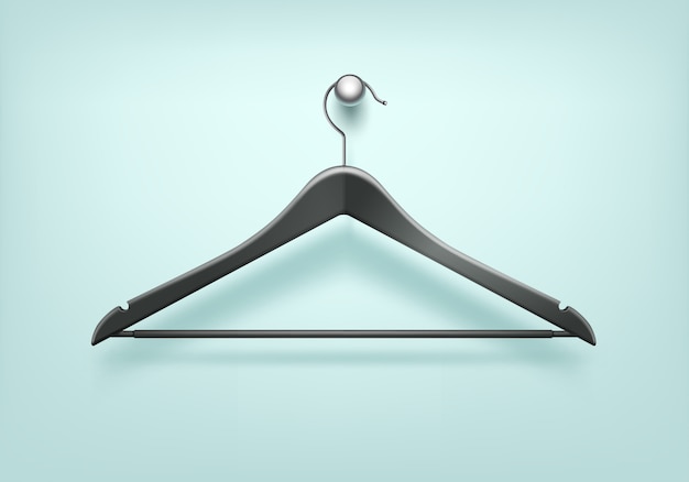 Vector clothes black hanger on background