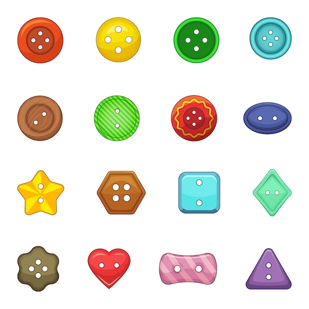 Clothes button icons set