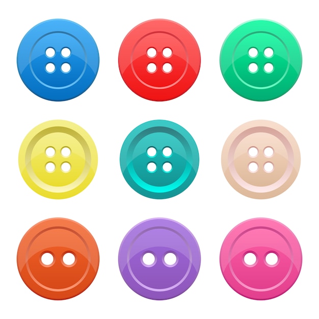 Clothes button set   illustration  on white background