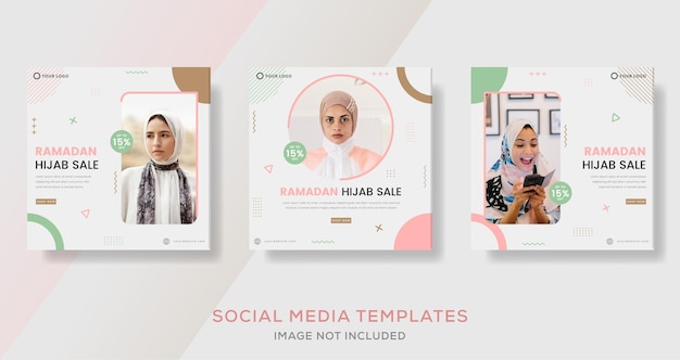 Clothes fashion sale for hijab muslim banner template post  