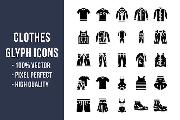 Clothes Glyph Icons