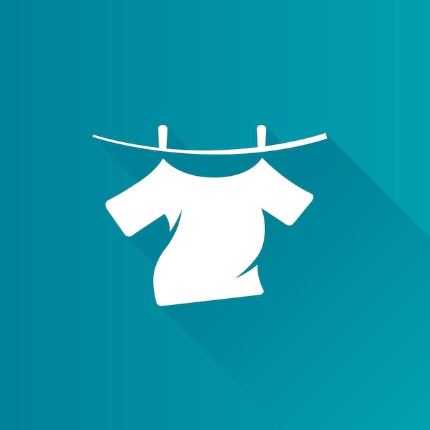 Vector clothes hang flat color icon long shadow vector illustration