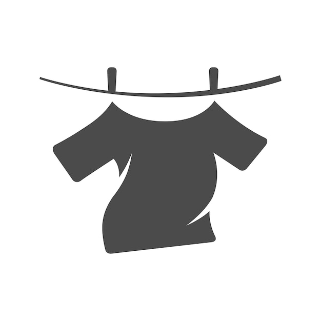 Clothes hang icon in black and white
