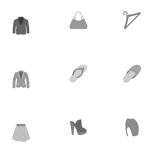 服のアイコンセットのベクトルイラスト