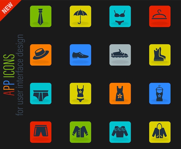 Clothes icon set