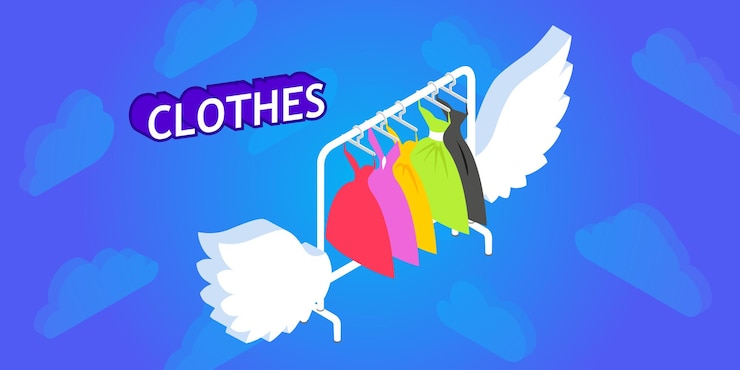 Vector clothes isometric design icon vector web illustration 3d colorful concept