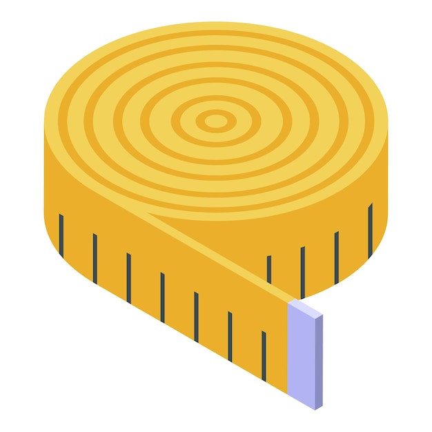 옷 측정 테이프 아이콘 흰색 배경에 고립 된 웹 디자인을 위한 옷 측정 테이프 벡터 아이콘의 아이소메트릭