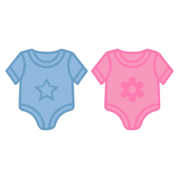 Vector clothes for newborn boys and girls vector illustration