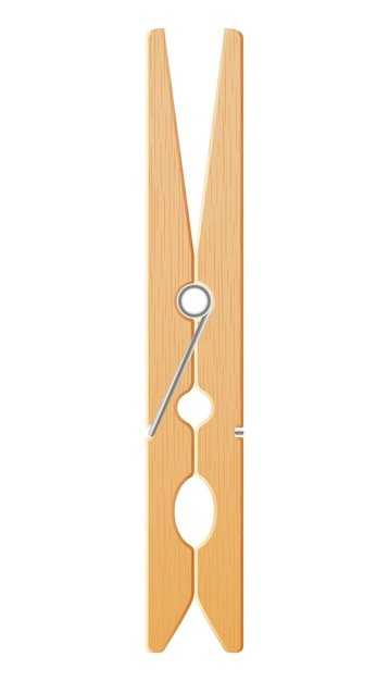 Wood clothes pin icon simple style Royalty Free Vector Image