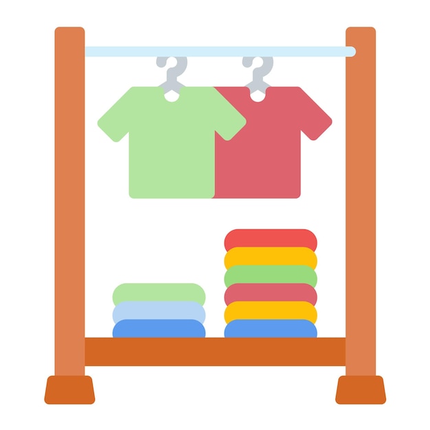 Clothes rack vector illustration style