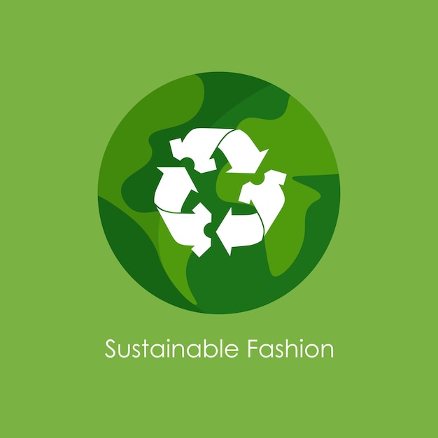 リサイクルアイコン 持続可能でスローなファッションのロゴ エコフレンドリーなコンセプト ベクトルイラスト