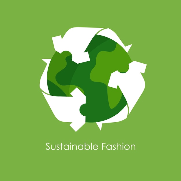 Vettore icona di riciclaggio degli abiti logo di moda sostenibile concetto ecologico illustrazione vettoriale