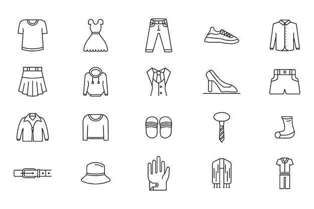 ベクトル clothes set icon line icon style