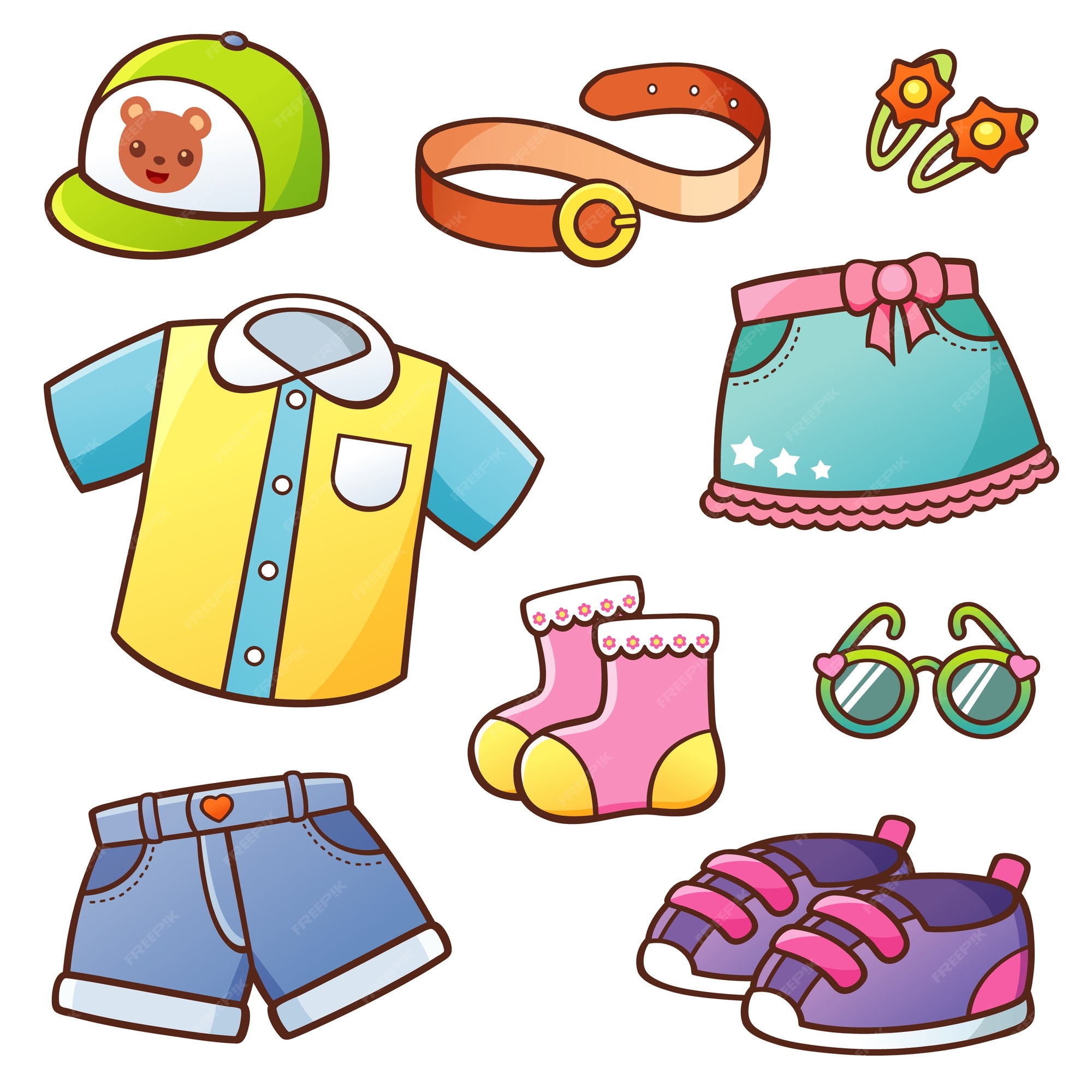 Premium Vector | Clothes set