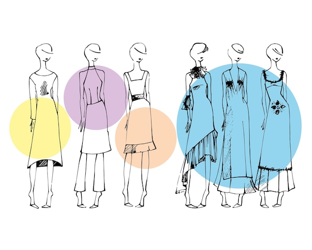 Clothes sketch Minimalistic sketch Clothing collection