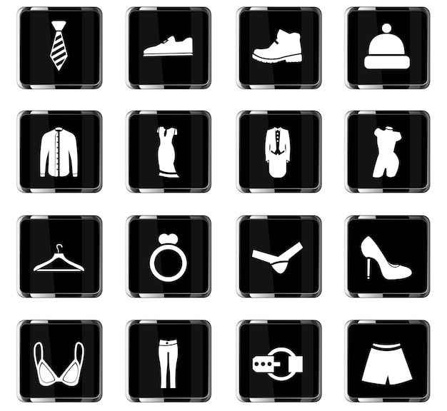 Clothes vector icons for user interface design