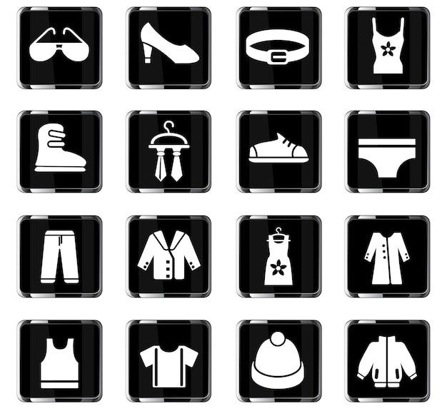 Clothes web icons for user interface design