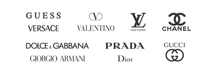 Premium Vector | Clothing brand set icon valentino top popular logo ...