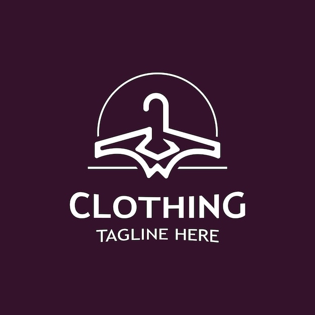 Clothing and Fashion logo design hanger concept creative simple fashion shop business