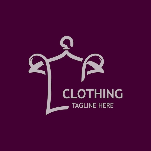 Clothing and fashion logo design hanger concept creative simple fashion shop business