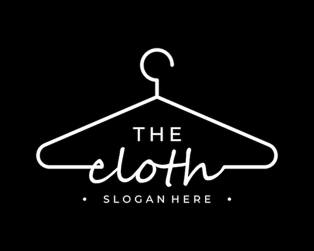Вектор Одежда вешалка одежда магазин моды гардероб черный элегантный почерк шрифта вектор дизайн логотипа