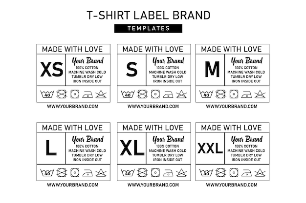 Clothing label tag template