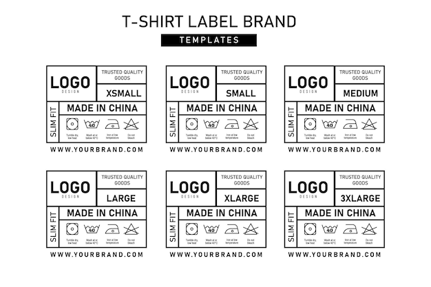 Clothing label tag template