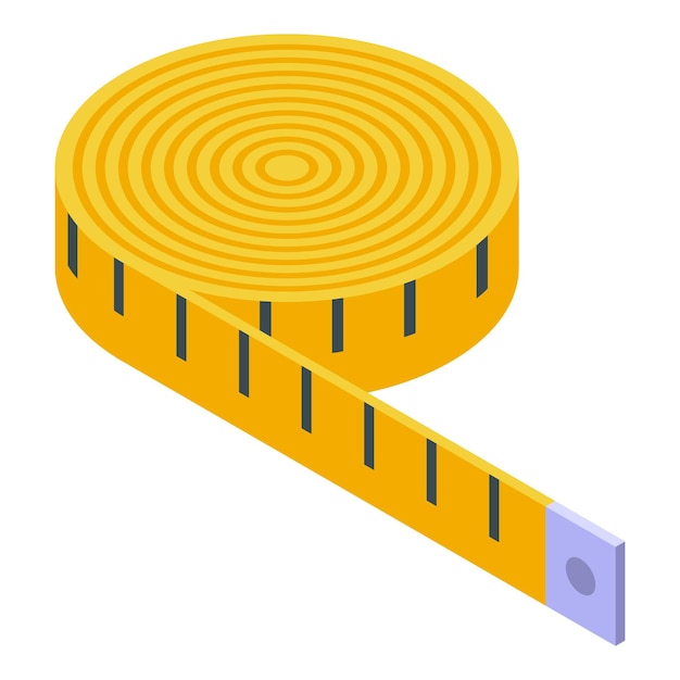 Vettore icona del nastro di misurazione per la riparazione degli indumenti icona vettoriale del nastro di misurazione per la riparazione degli indumenti isometrica per il web design isolato su sfondo bianco