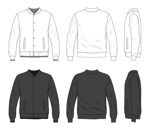 Premium Vector | Clothing templates of men's bomber jacket