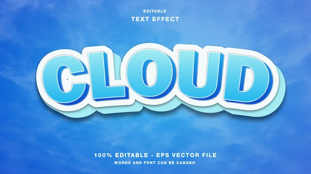 Cloud 3D bewerkbaar teksteffect
