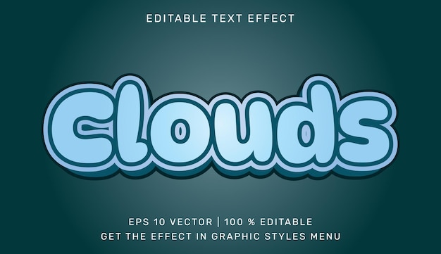 Cloud 3d editable text effect