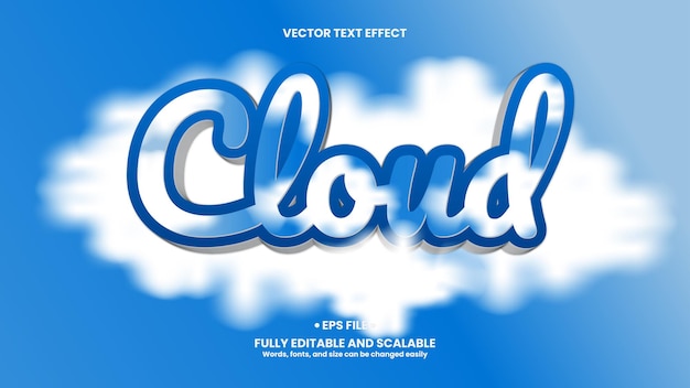 Vector cloud 3d text effect